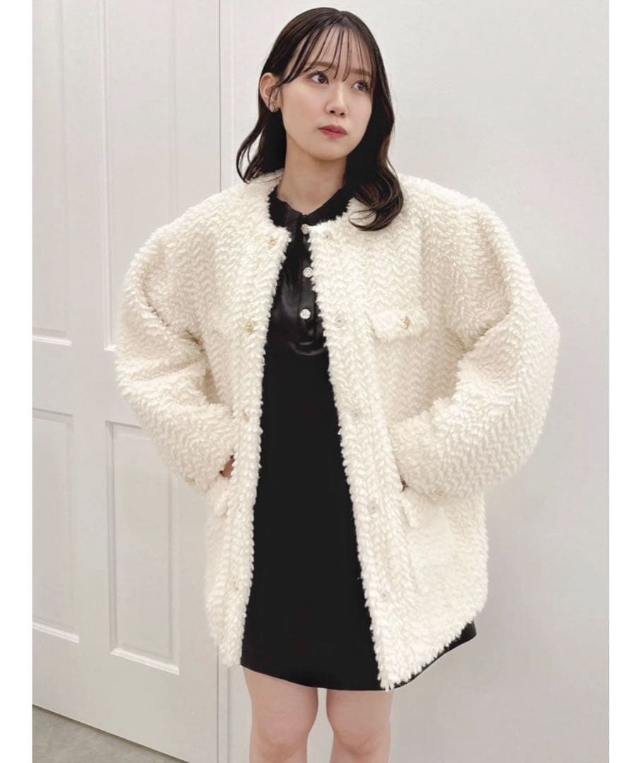 dazzlin（ダズリン）ボアフレンチブルゾン／オフホワイト