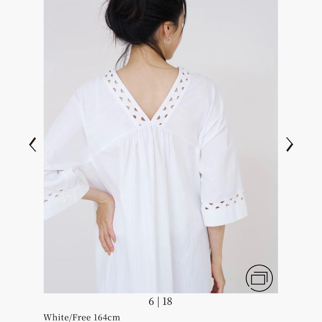 ヌキテパ　ワンピース　白