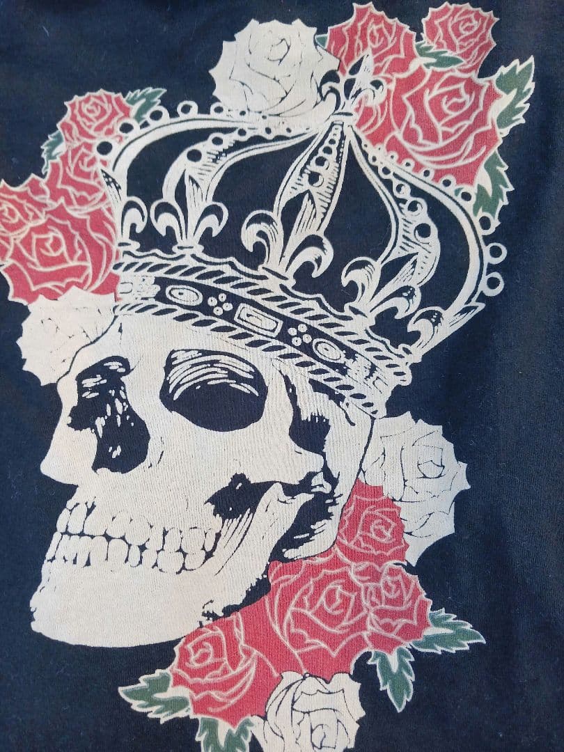 d.l.a. スカルとバラのフード付きパーカー