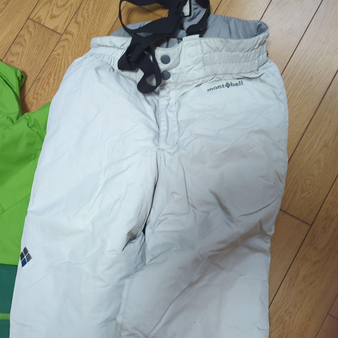 mont-bell 子ども用スキーウェア 130サイズ グリーン/ホワイト