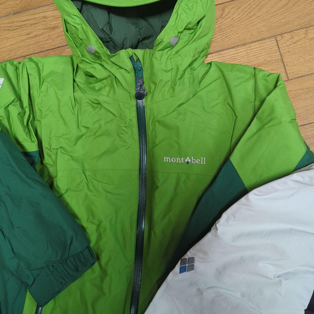 mont-bell 子ども用スキーウェア 130サイズ グリーン/ホワイト