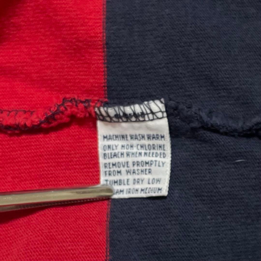 【人気デザイン】 ラルフローレン ラガーシャツ XL レッド ネイビー 太ピッチ