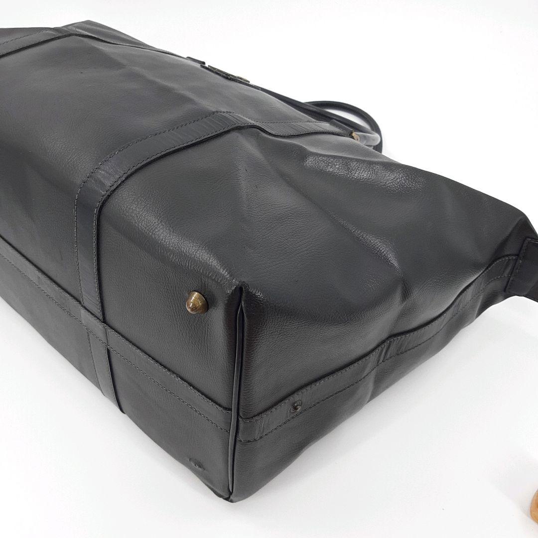 バーバリー　ボストンバッグ　オールレザー　ノバチェック　黒　大容量　トラベル