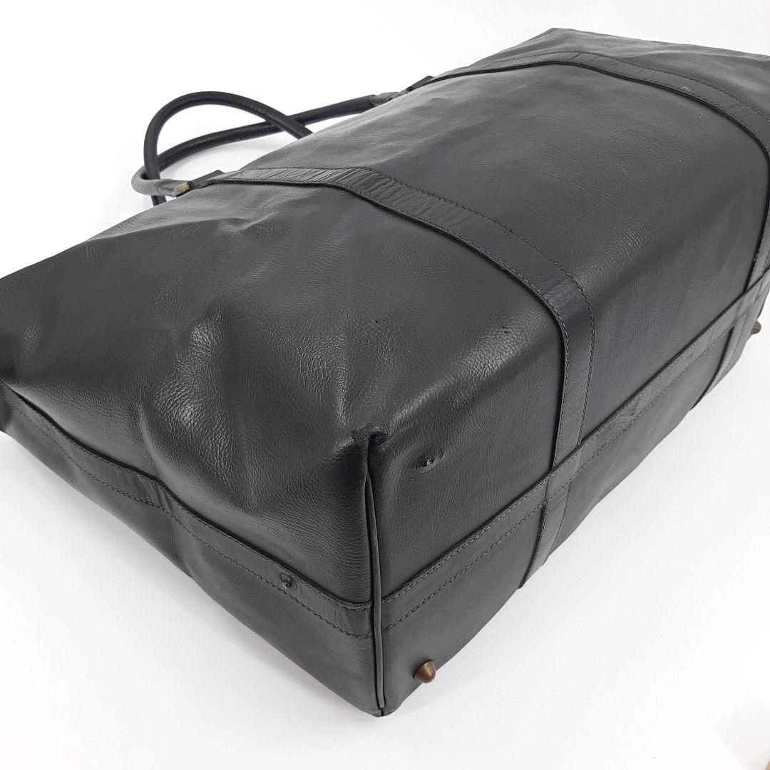 バーバリー　ボストンバッグ　オールレザー　ノバチェック　黒　大容量　トラベル