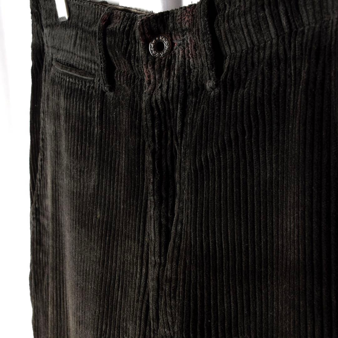 名作 RRL ブラック 太畝コーデュロイ ストレートパンツ ラルフローレン