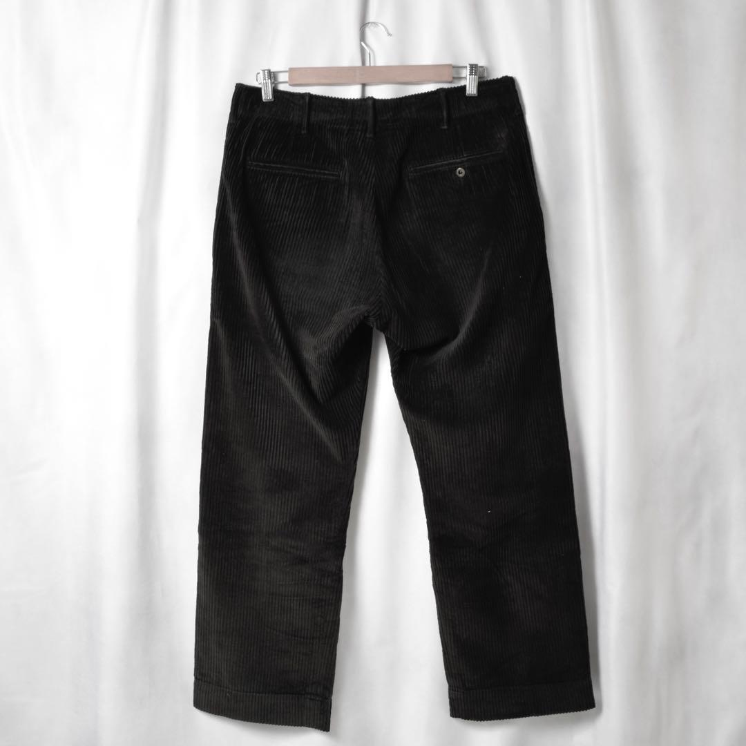 名作 RRL ブラック 太畝コーデュロイ ストレートパンツ ラルフローレン
