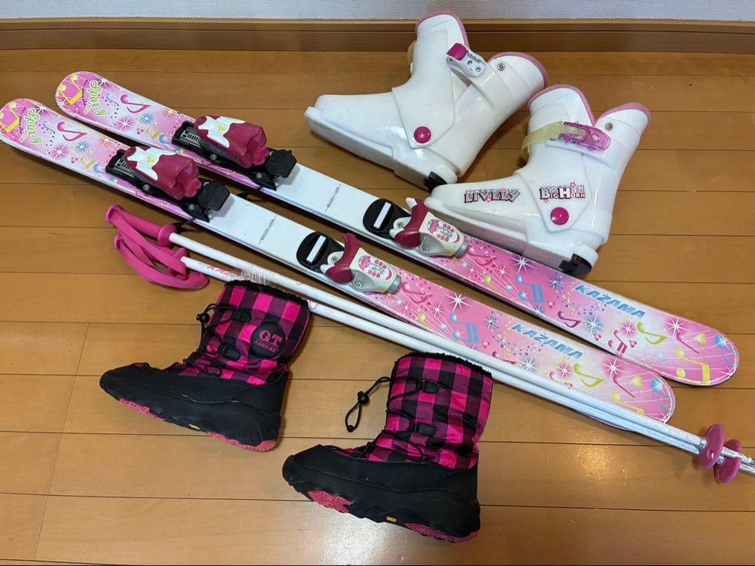 板106cm ブーツ20cmスキーセット身長100〜120cm用　スノーブーツ付