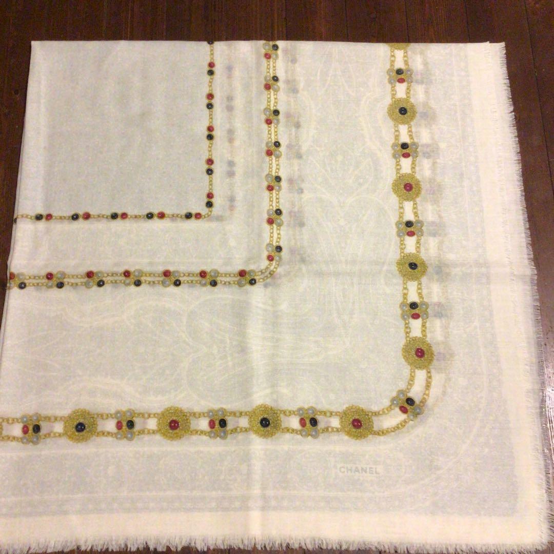 シャネル　大判　ストール　宝石柄　ヴィンテージ