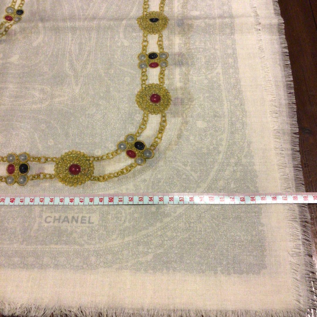 シャネル　大判　ストール　宝石柄　ヴィンテージ
