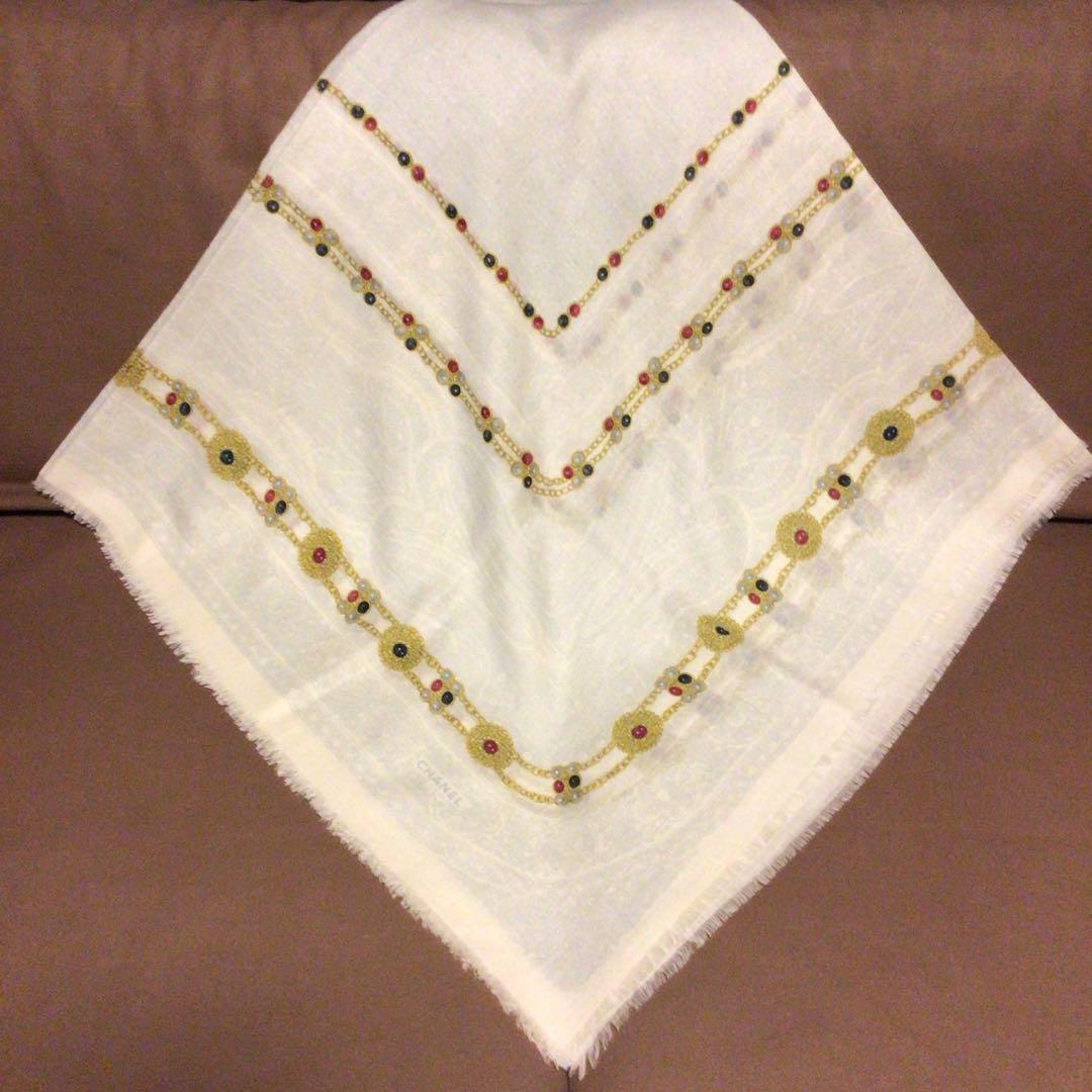 シャネル　大判　ストール　宝石柄　ヴィンテージ