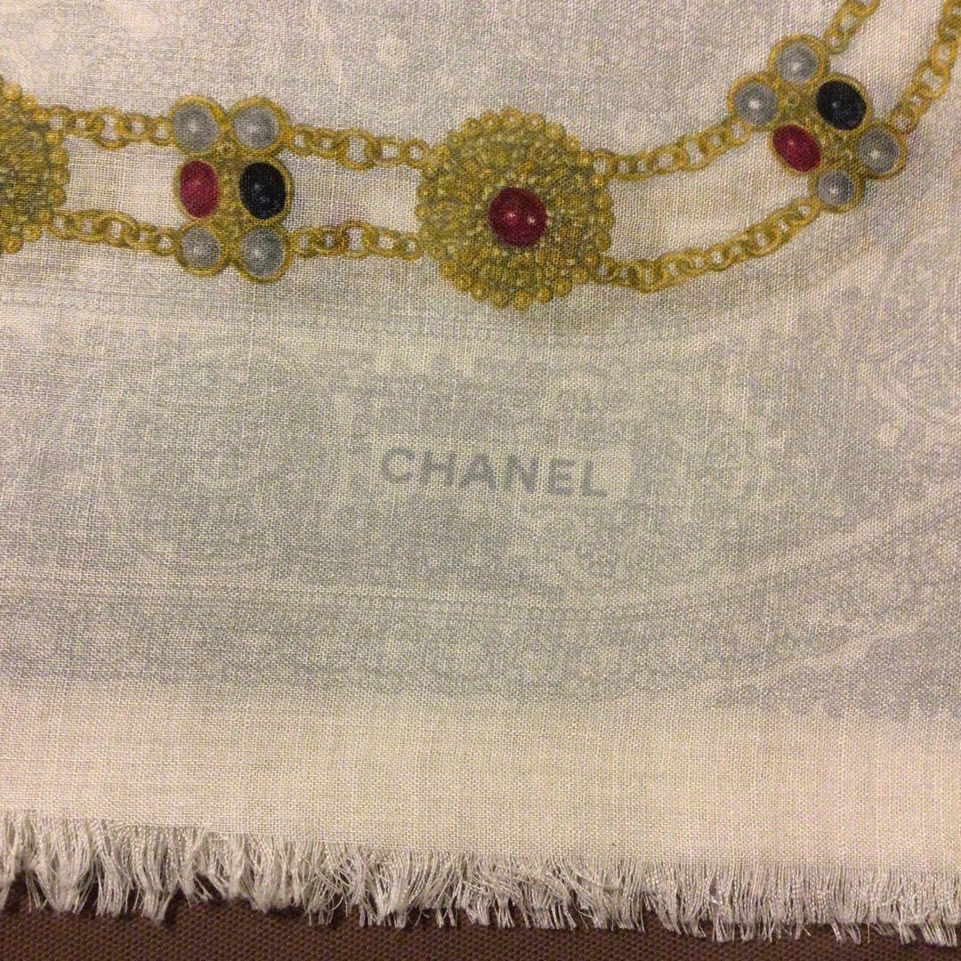 シャネル　大判　ストール　宝石柄　ヴィンテージ