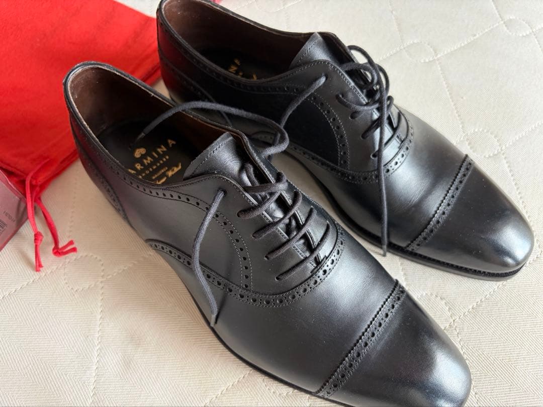 新品同 CARMINE カルミナ レザー ドレスシューズ 7 1/2 クロケット