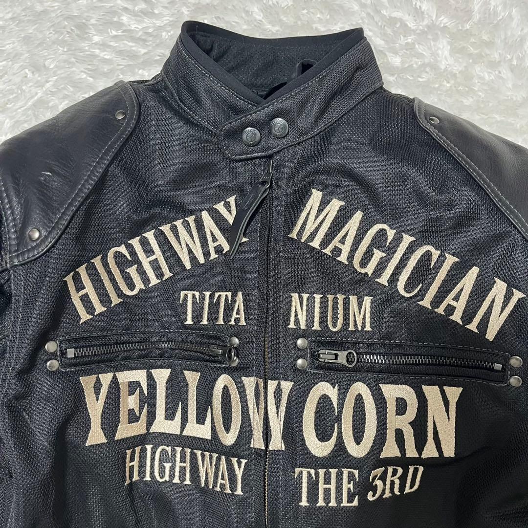YELLOW CORN バイクジャケット 3L プロテクター付　チタン