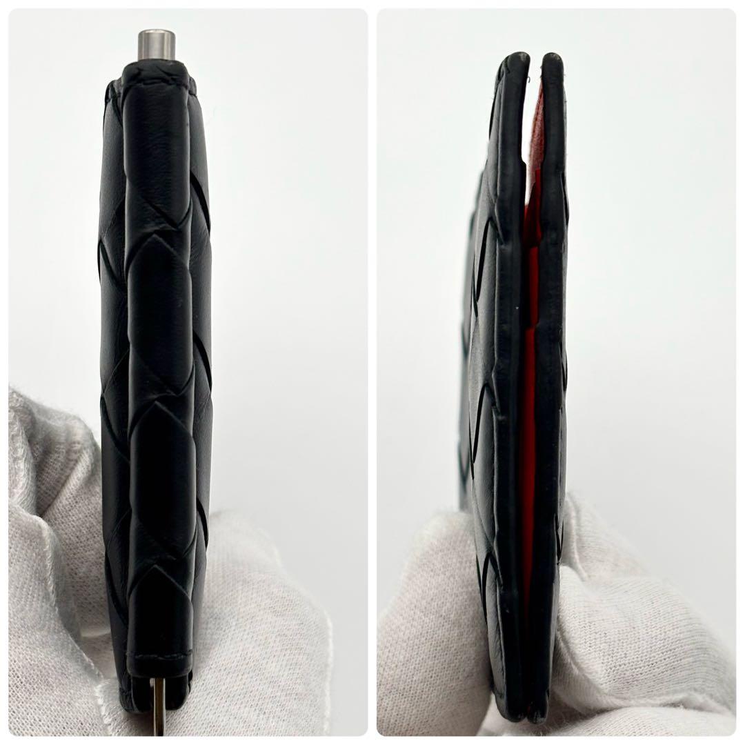 希少✨ボッテガヴェネタ　マネークリップ　マキシイントレチャート　バイカラー　黒