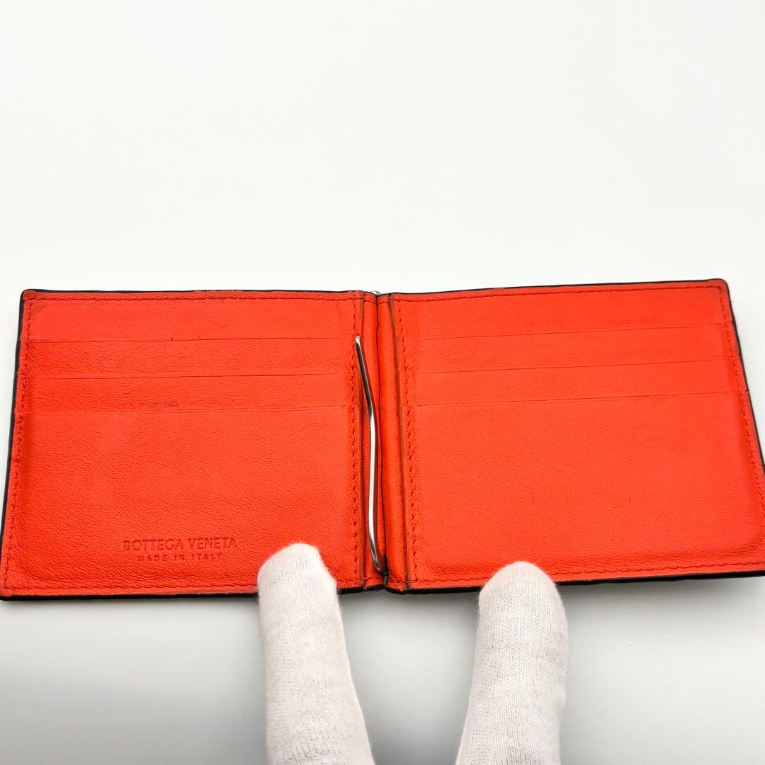 希少✨ボッテガヴェネタ　マネークリップ　マキシイントレチャート　バイカラー　黒