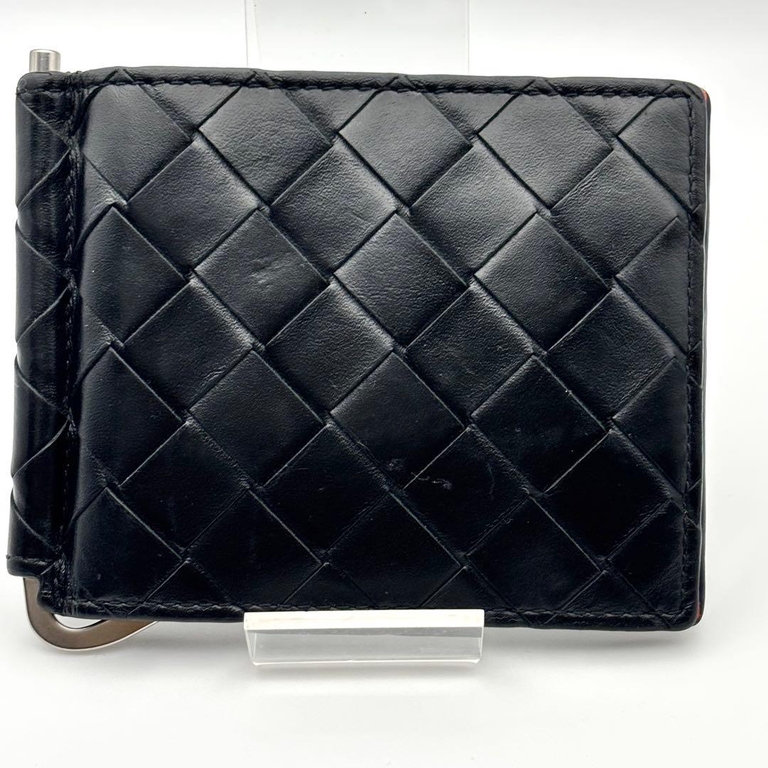 希少✨ボッテガヴェネタ　マネークリップ　マキシイントレチャート　バイカラー　黒