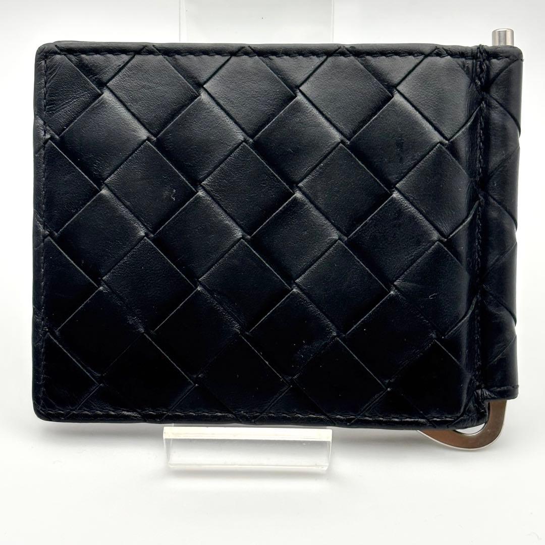 希少✨ボッテガヴェネタ　マネークリップ　マキシイントレチャート　バイカラー　黒