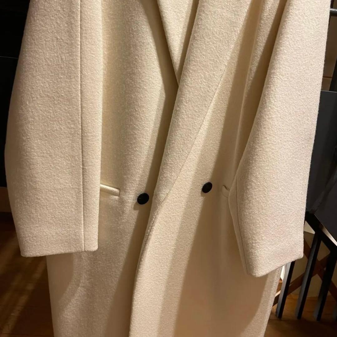 シ*！様 【未使用】ATON エイトン　ロングチェスターコート　ホワイト　レディ