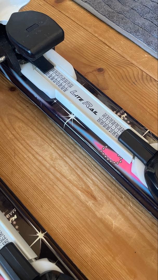 カービングスキー板140セットビンディングストックキッズ子供ジュニアピンク女子