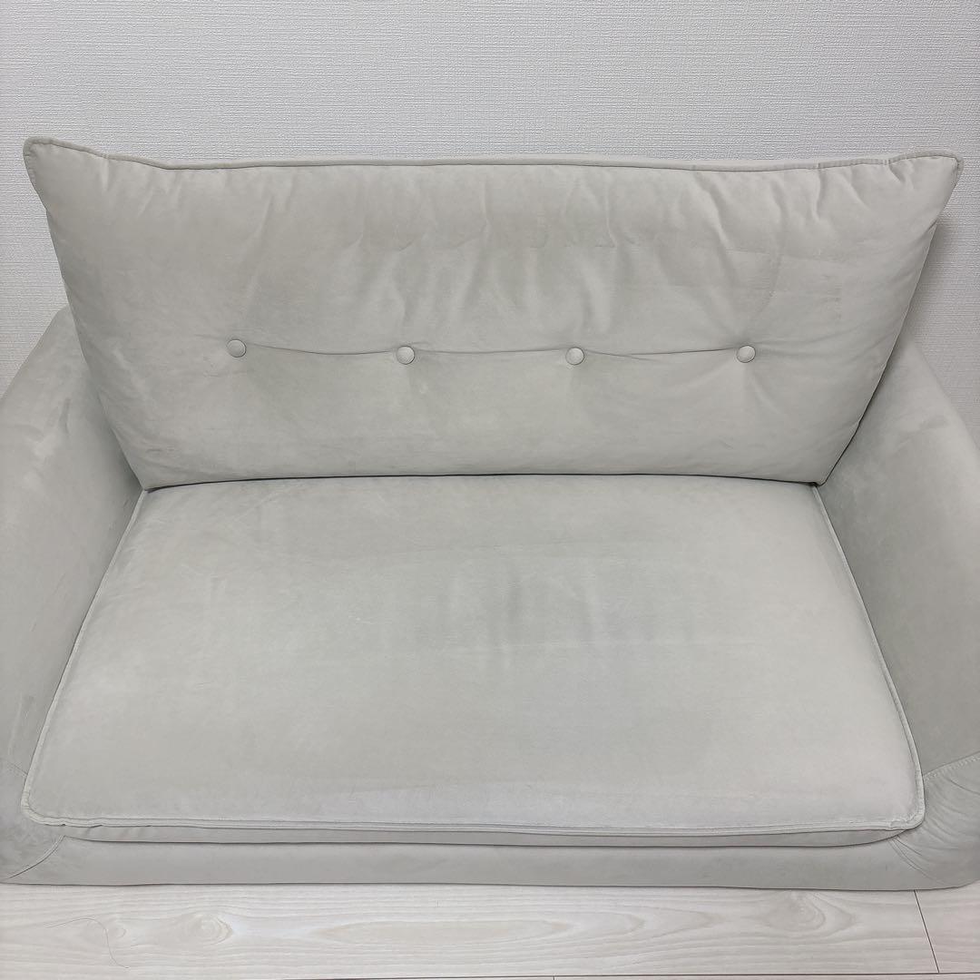 ニトリ　コンパクトソファ　コンパクト　ソファ　ライトグレー　ホワイト　二人掛け