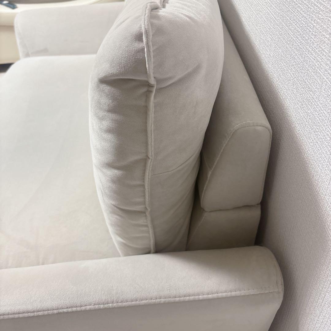 ニトリ　コンパクトソファ　コンパクト　ソファ　ライトグレー　ホワイト　二人掛け