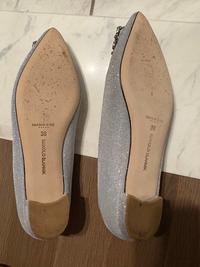 MANOLO BLAHNIK マノロブラニク ハンギシ グリッターフラット