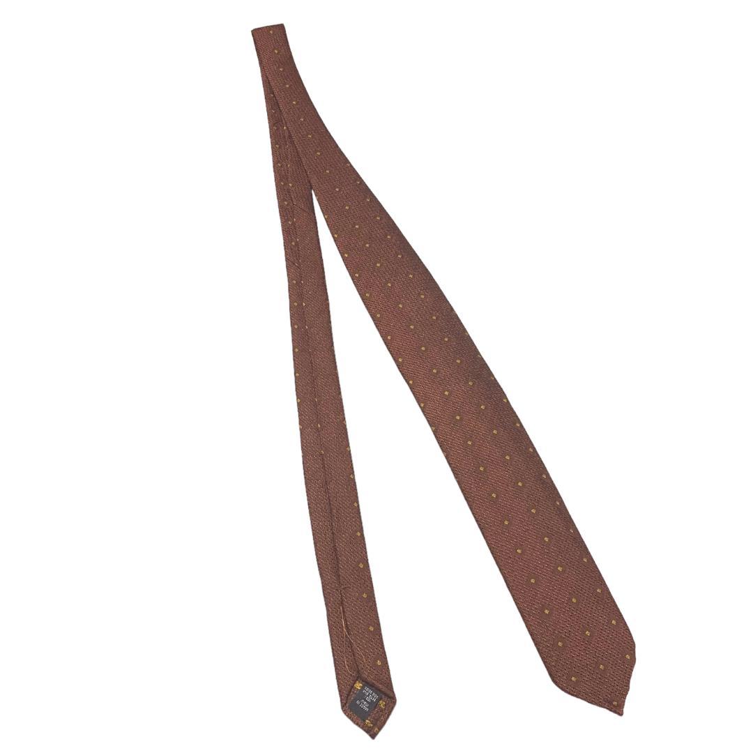 アットヴァンヌッチ ネクタイ スクエアドット 43 ブラウン ゴールド 茶 金