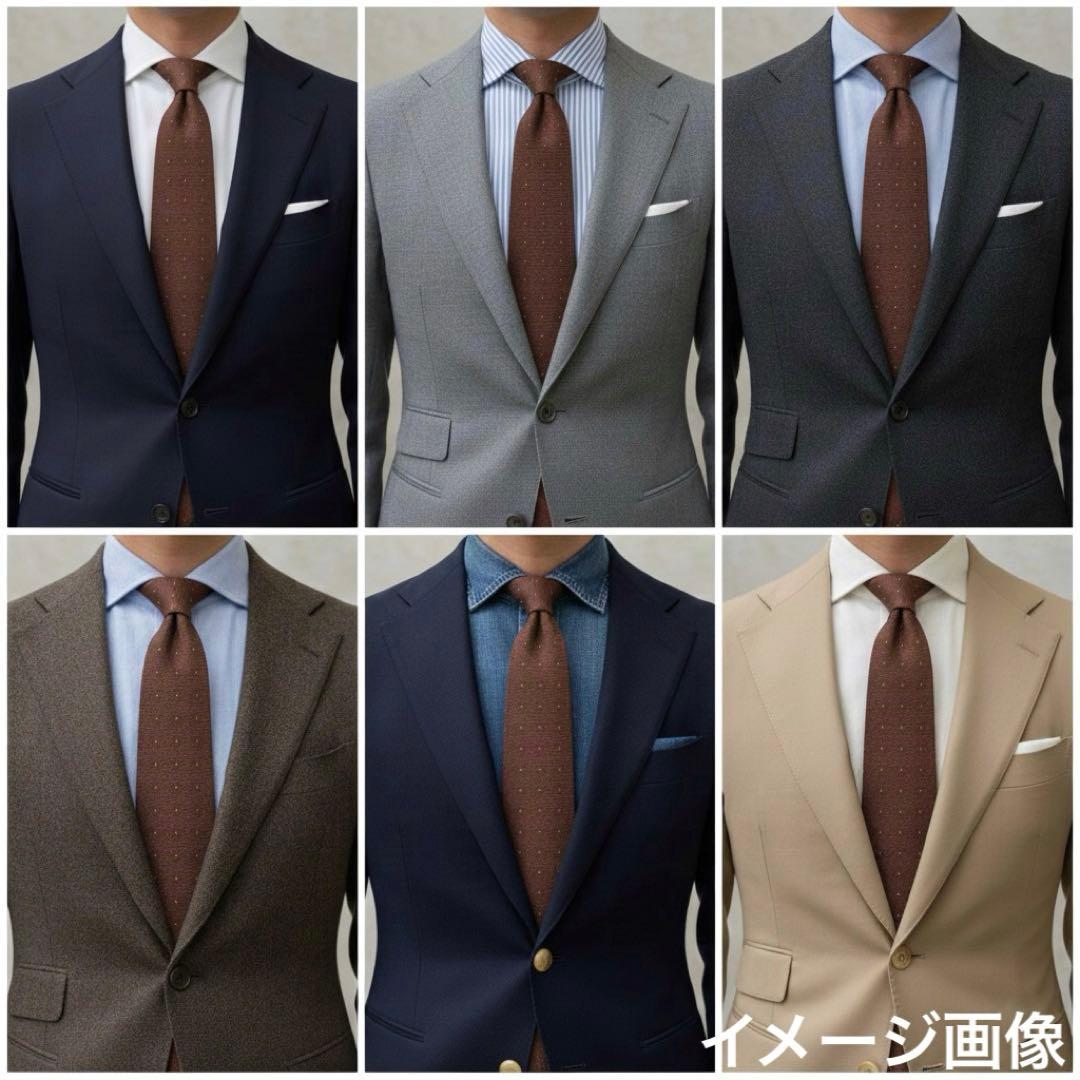 アットヴァンヌッチ ネクタイ スクエアドット 43 ブラウン ゴールド 茶 金