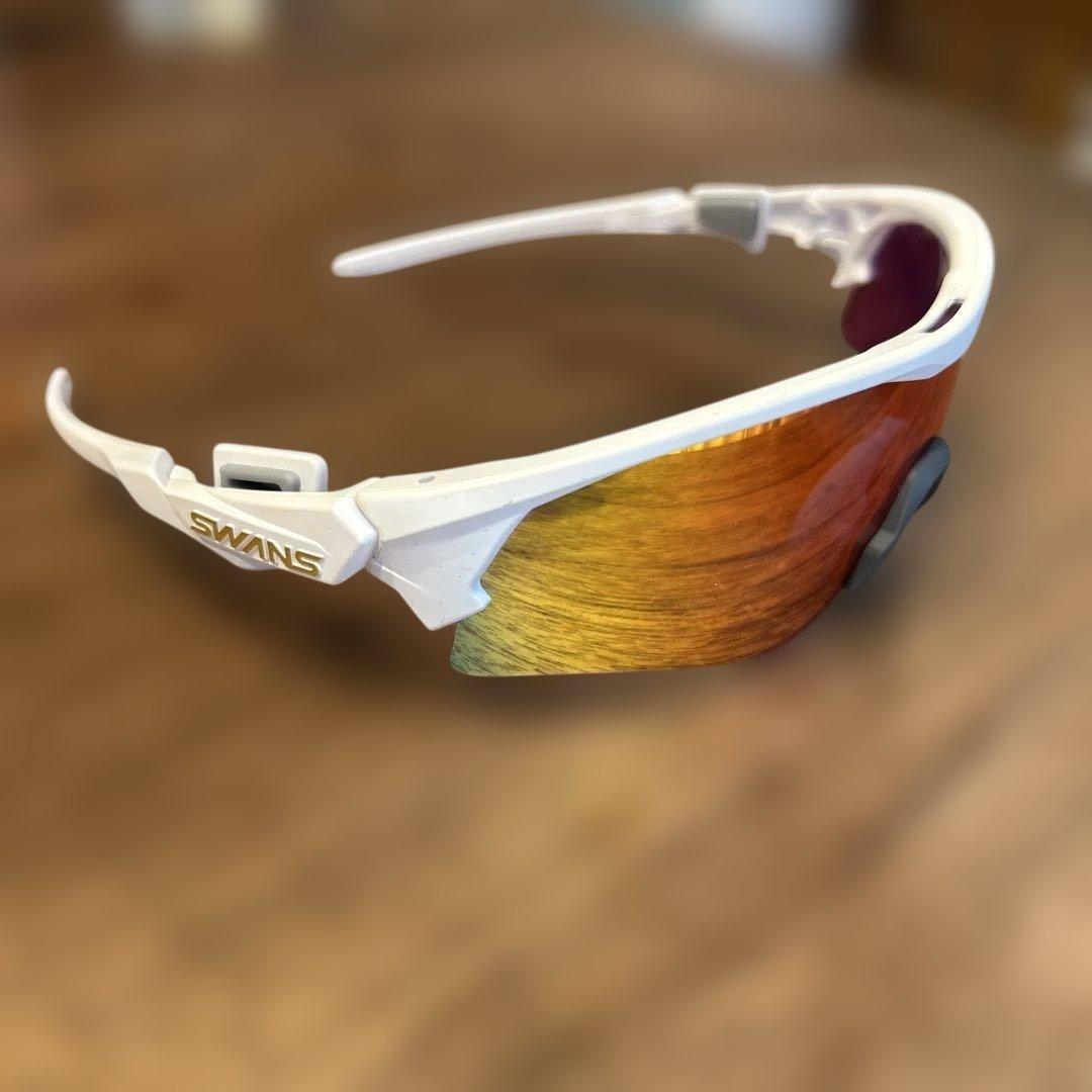 SWANS スポーツサングラス ホワイト/オレンジ/レッド