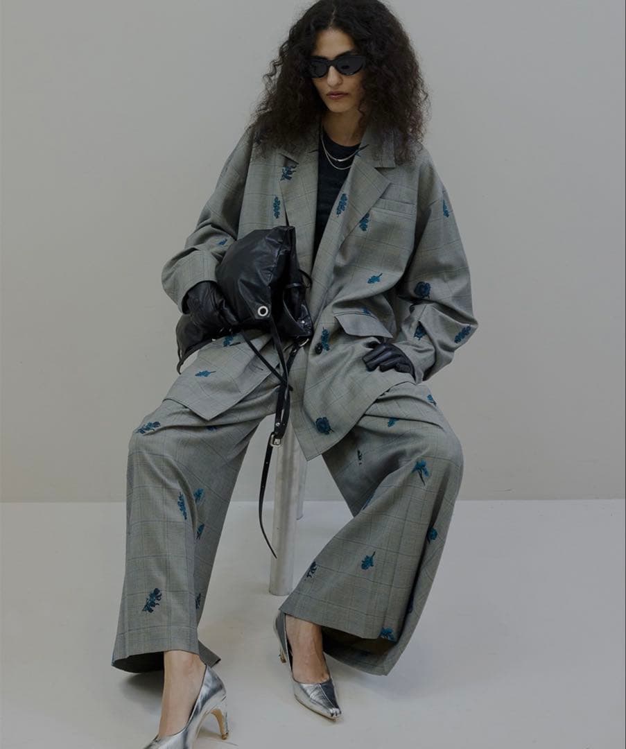 パンツ ameri vintage CHECK FLOWER PLEATS PANTS