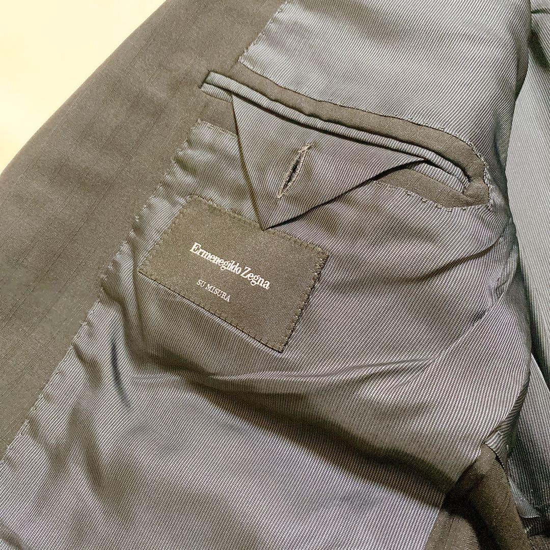 極美品 エルメネジルドゼニア スミズーラ TROFEO スーツ ブラック 46c
