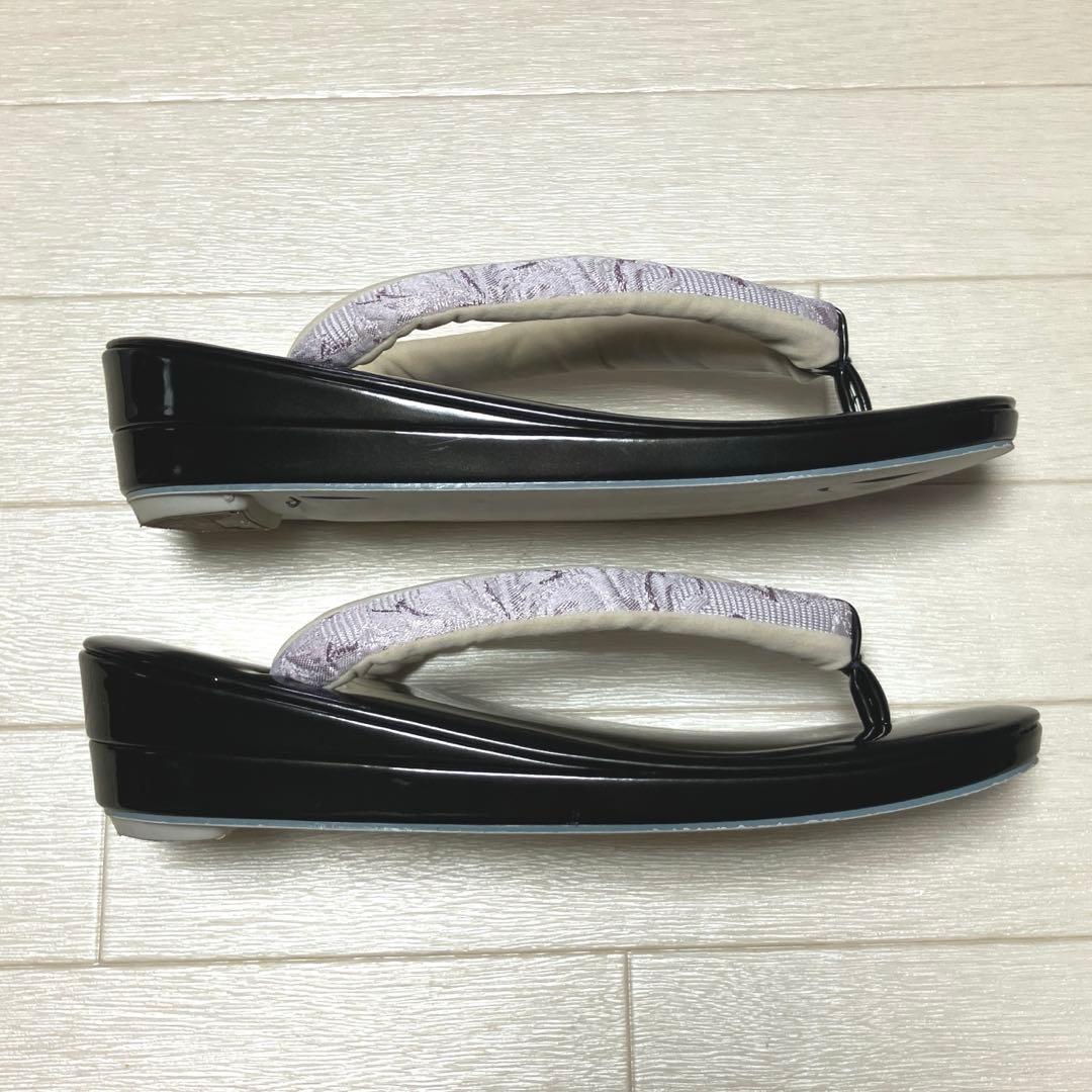 《美品》草履バッグセット　ふくれ織　ジャガード　ローブデコルテ調　成人式