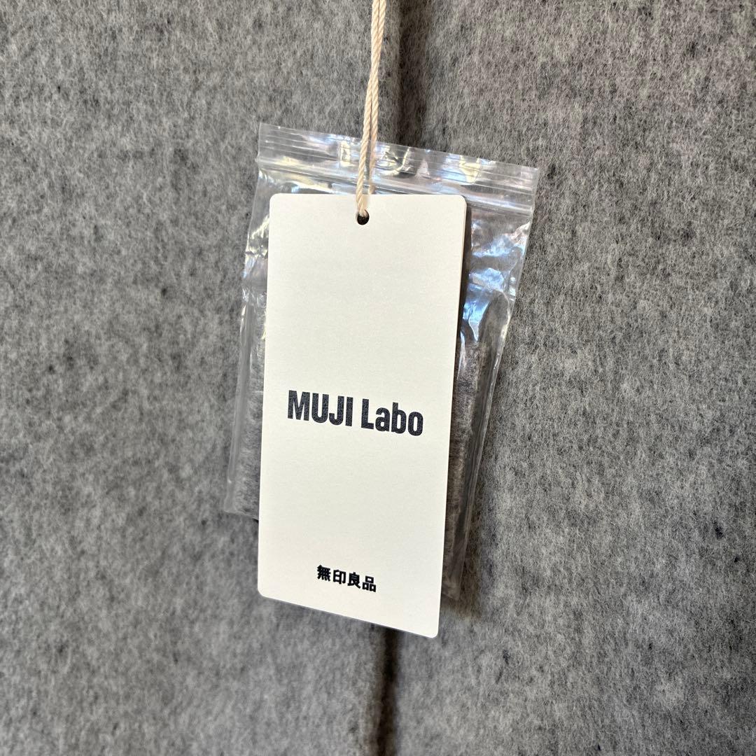 MUJI Labo 婦人　カシミヤ混ノーカラーコート Ｍ　ライトグレー　ムジラボ