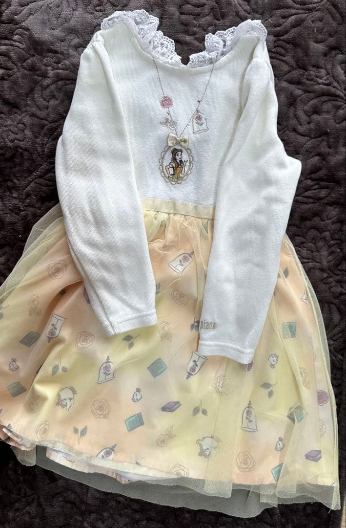 メゾピアノ長袖ワンピース 110 2枚　 保温レギンスチャコール1枚　週末セール