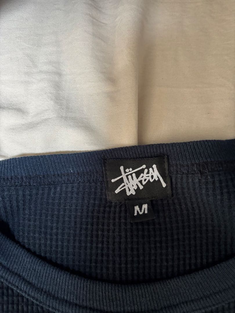 90s OLD STUSSY サーマルロンT ブラック グランジ y2k