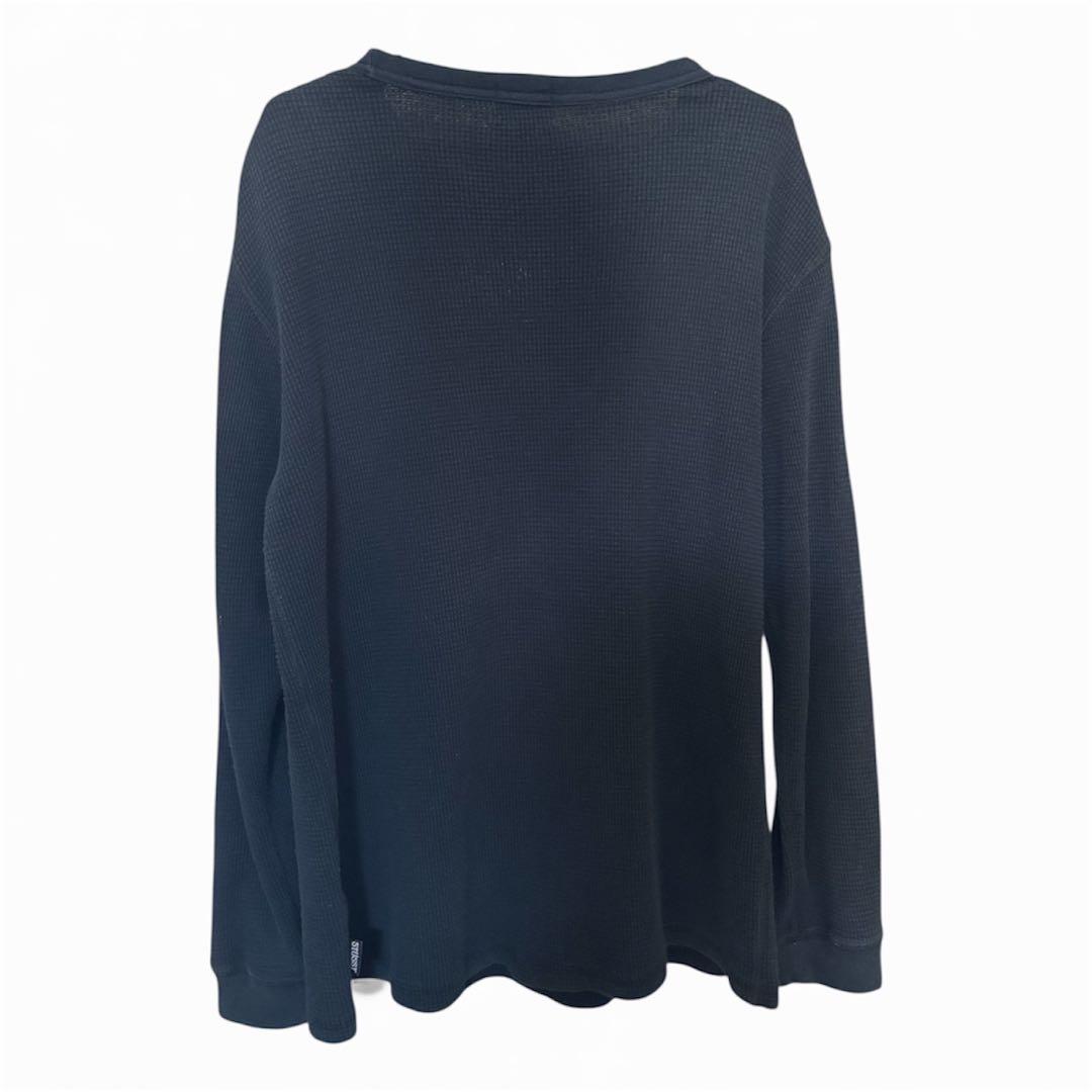 90s OLD STUSSY サーマルロンT ブラック グランジ y2k