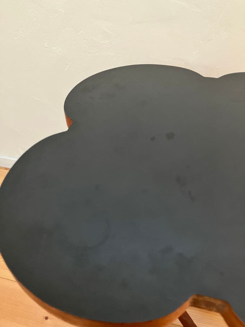 週末セールヴィンテージ　お花の形の折り畳みサイドテーブル　チーク