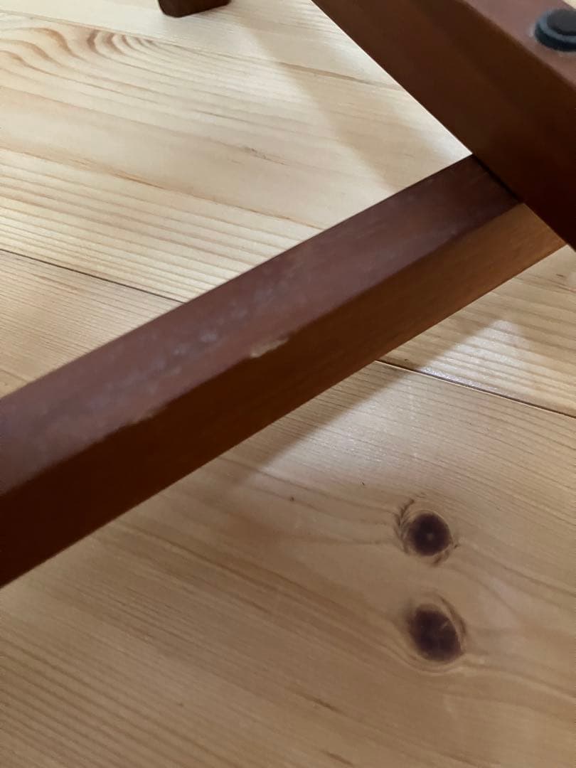 週末セールヴィンテージ　お花の形の折り畳みサイドテーブル　チーク