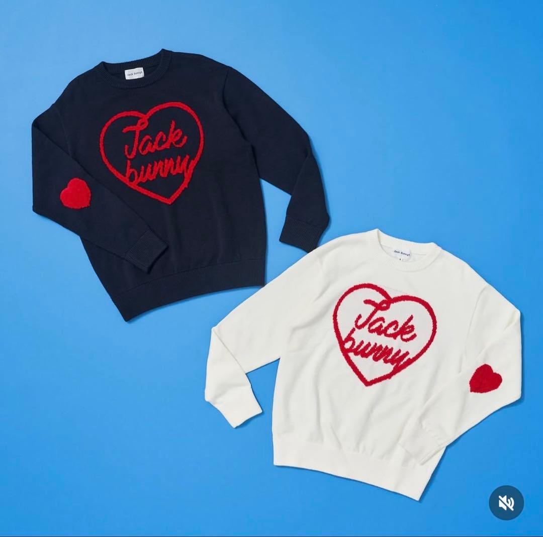 Jack Bunny ネイビー ハートセーター