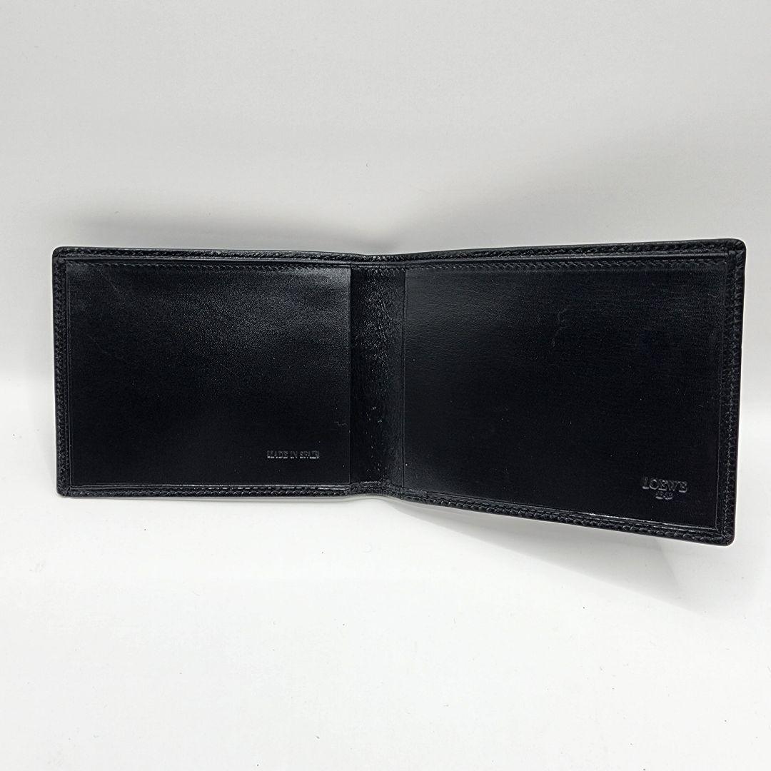 【美品】LOEWE ロエベ アナグラム 二つ折り財布 黒