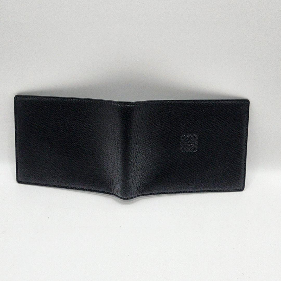 【美品】LOEWE ロエベ アナグラム 二つ折り財布 黒