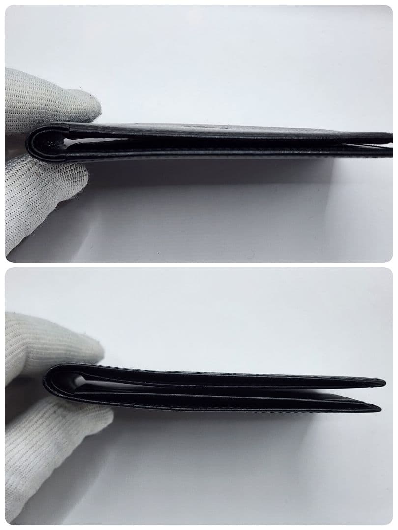 【美品】LOEWE ロエベ アナグラム 二つ折り財布 黒