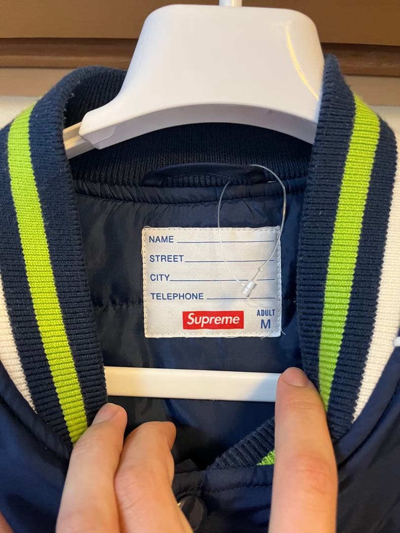 K*k様 激レア Supreme スタジャン ジャケット ブルゾン ネイビー グ