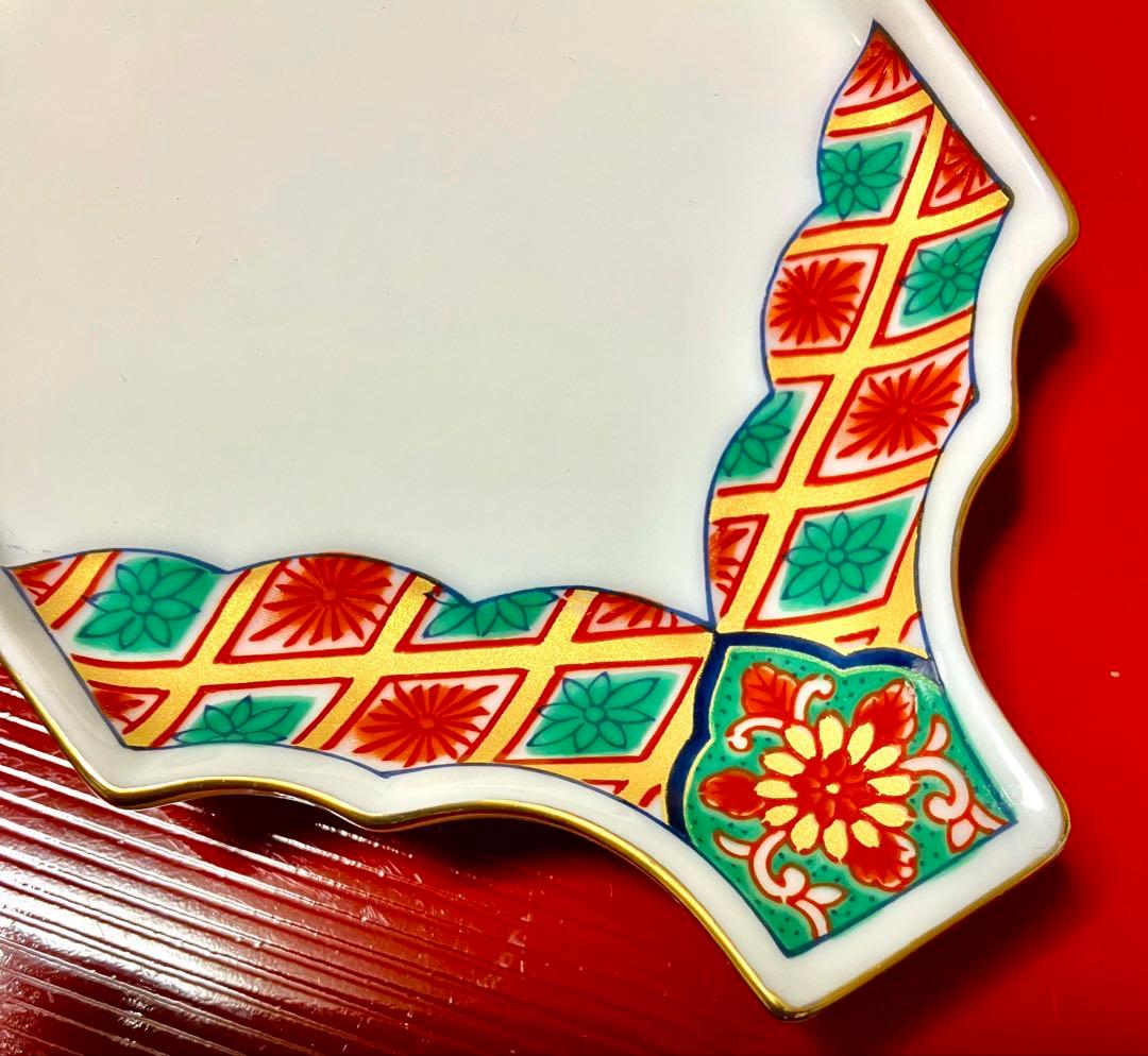 お正月　翔山窯　羽子板皿　小皿　羽子板箸置き　お椀　醤油差し　両面　半月盆付き