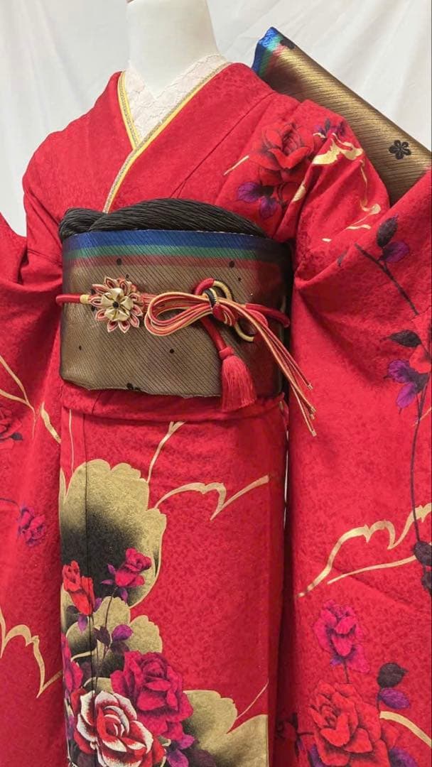 サカイ品　赤色花柄振袖 振袖フルセット 振袖 振袖セット 成人式