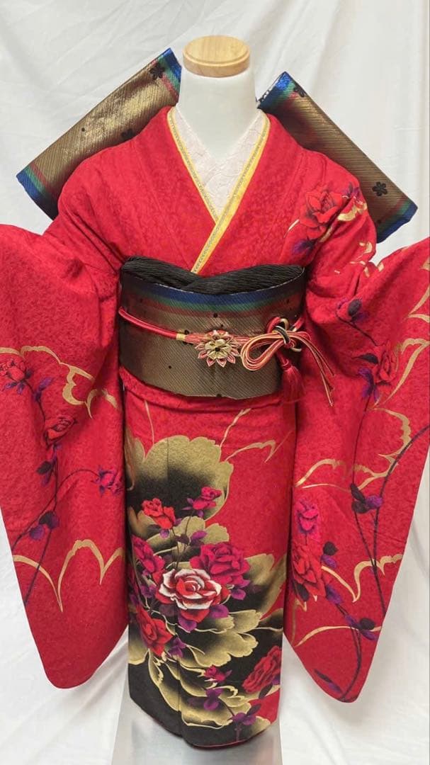 サカイ品　赤色花柄振袖 振袖フルセット 振袖 振袖セット 成人式