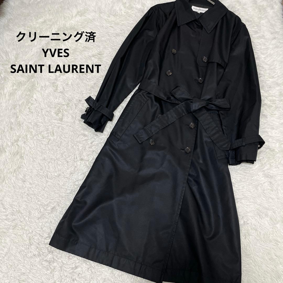 クリーニング済◇YVES SAINT LAURENT トレンチコート ブラック