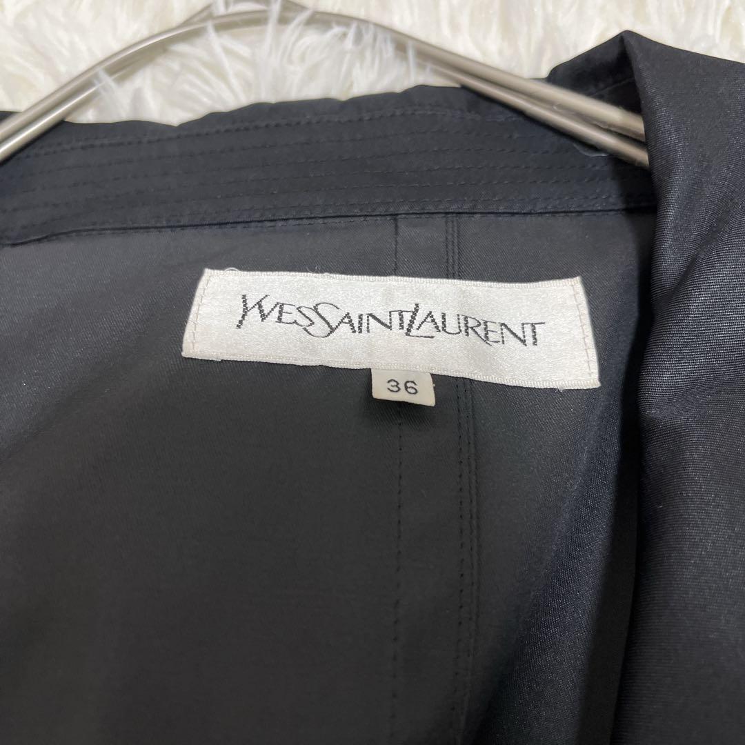 クリーニング済◇YVES SAINT LAURENT トレンチコート ブラック