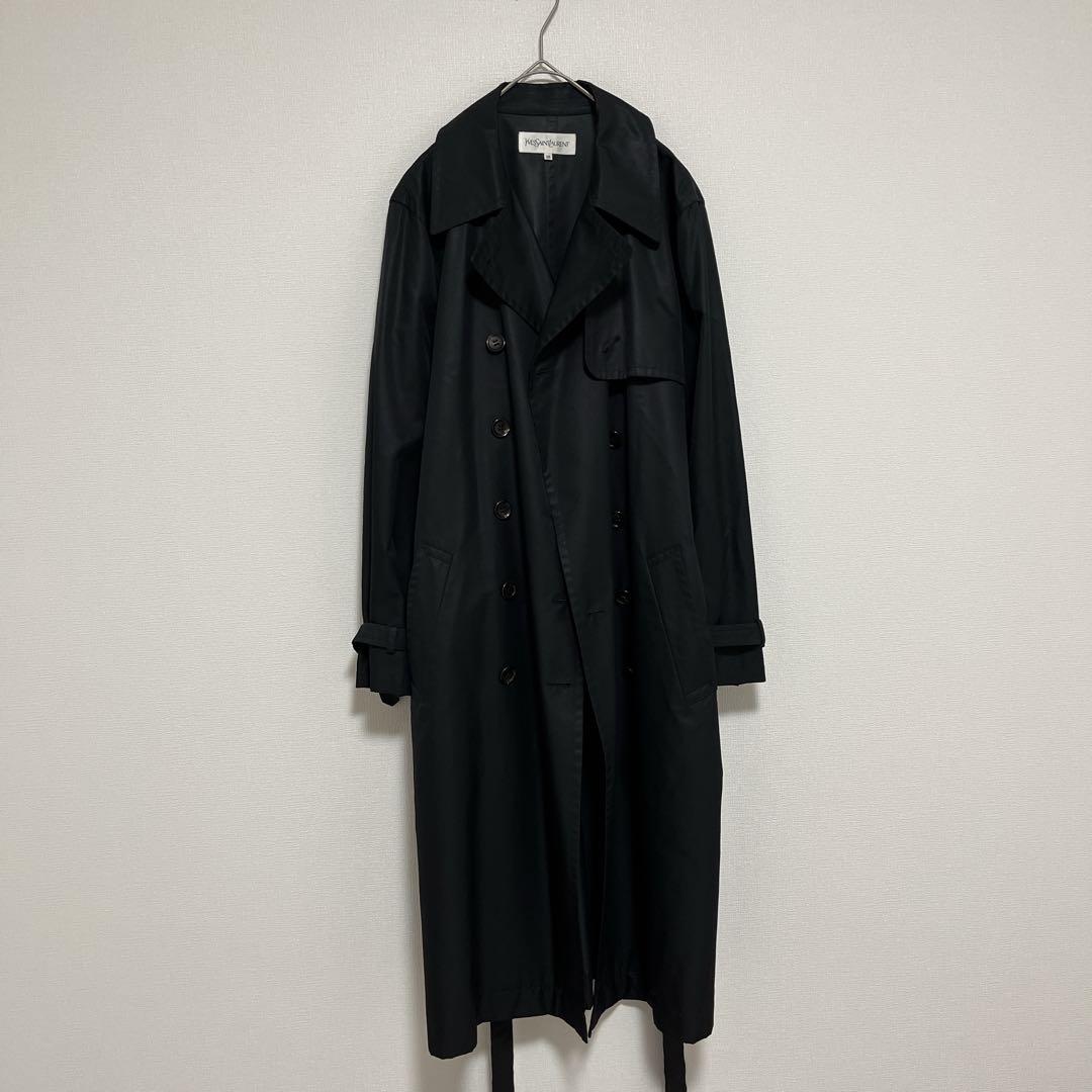 クリーニング済◇YVES SAINT LAURENT トレンチコート ブラック