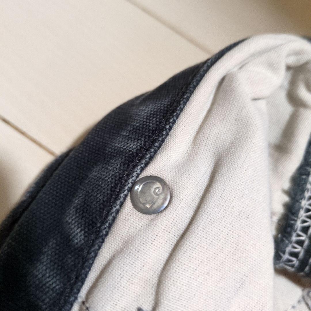 Carhartt ブラック ワークパンツ フリンジ裾